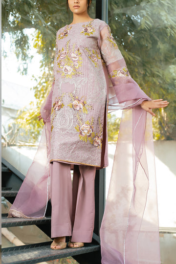 ROHI - Organza - Embroidered - Stitched - 3PC