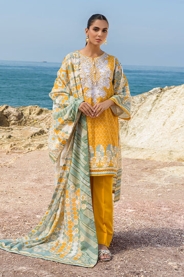 MUSTARD LUXE - Khaddar - Embroidered - Printed - Stitched - 2PC